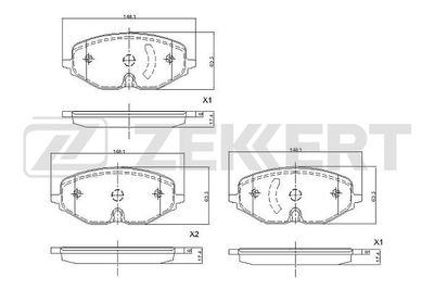 BS1119 ZEKKERT Комплект тормозных колодок, дисковый тормоз