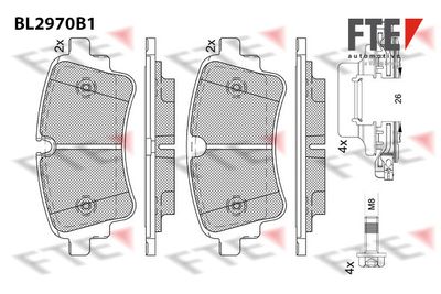 BL2970B1 FTE Комплект тормозных колодок, дисковый тормоз