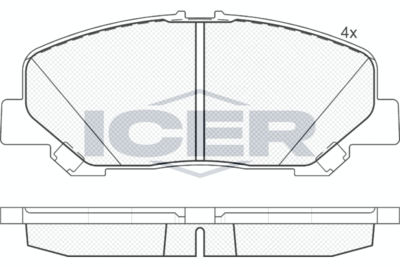 181897 ICER Комплект тормозных колодок, дисковый тормоз