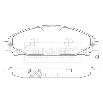 BBP2852 BORG & BECK Комплект тормозных колодок, дисковый тормоз