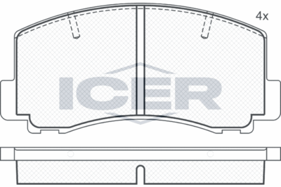 180502 ICER Комплект тормозных колодок, дисковый тормоз