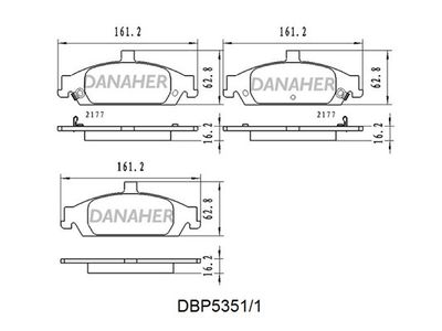 DBP53511 DANAHER Комплект тормозных колодок, дисковый тормоз