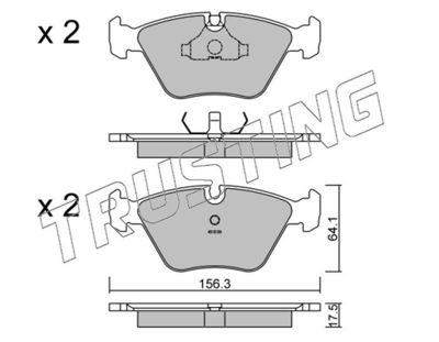 1241 TRUSTING Комплект тормозных колодок, дисковый тормоз