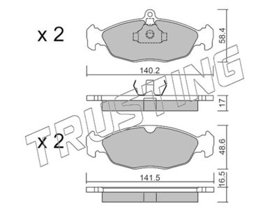 0790 TRUSTING Комплект тормозных колодок, дисковый тормоз