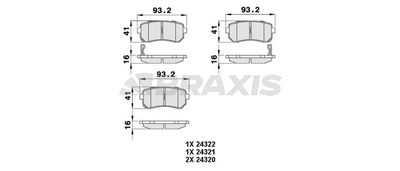 AB0065 BRAXIS Комплект тормозных колодок, дисковый тормоз