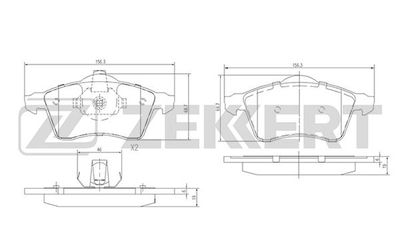 BS1282 ZEKKERT Комплект тормозных колодок, дисковый тормоз