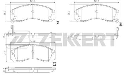 BS3022 ZEKKERT Комплект тормозных колодок, дисковый тормоз