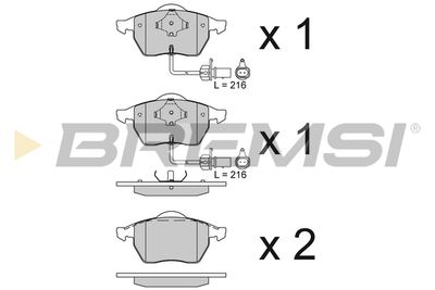 BP2816 BREMSI Комплект тормозных колодок, дисковый тормоз