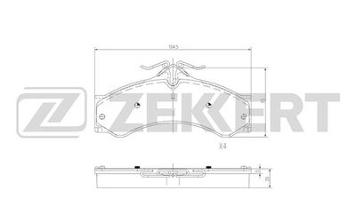 BS2851 ZEKKERT Комплект тормозных колодок, дисковый тормоз