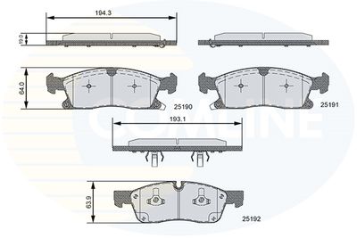 CBP36096 COMLINE Комплект тормозных колодок, дисковый тормоз