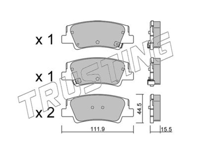12990 TRUSTING Комплект тормозных колодок, дисковый тормоз