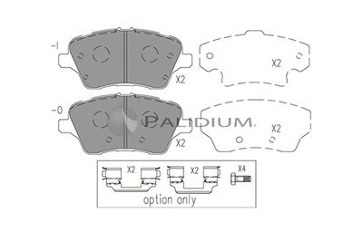 P11546 ASHUKI by Palidium Комплект тормозных колодок, дисковый тормоз