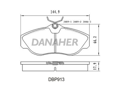 DBP913 DANAHER Комплект тормозных колодок, дисковый тормоз