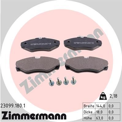 230991801 ZIMMERMANN Комплект тормозных колодок, дисковый тормоз