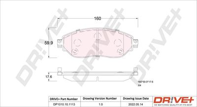 DP1010101113 Dr!ve+ Комплект тормозных колодок, дисковый тормоз