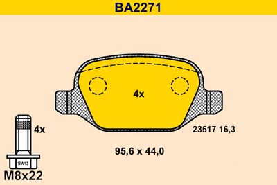 BA2271 BARUM Комплект тормозных колодок, дисковый тормоз