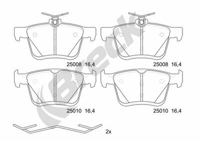 250080070400 BRECK Комплект тормозных колодок, дисковый тормоз