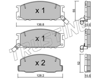 2890 TRUSTING Комплект тормозных колодок, дисковый тормоз