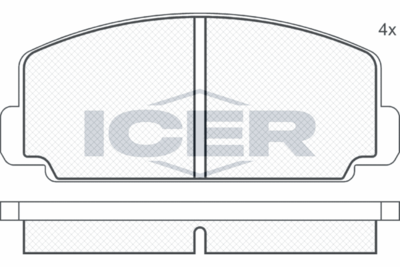 180107 ICER Комплект тормозных колодок, дисковый тормоз