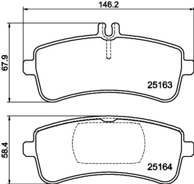 8DB355025241 HELLA Комплект тормозных колодок, дисковый тормоз