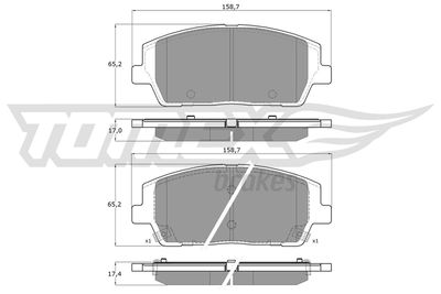 TX6005 TOMEX Brakes Комплект тормозных колодок, дисковый тормоз