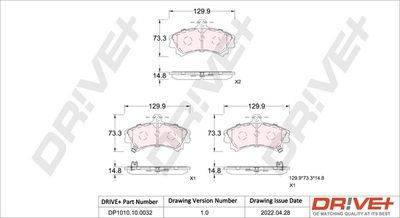 DP1010100032 Dr!ve+ Комплект тормозных колодок, дисковый тормоз