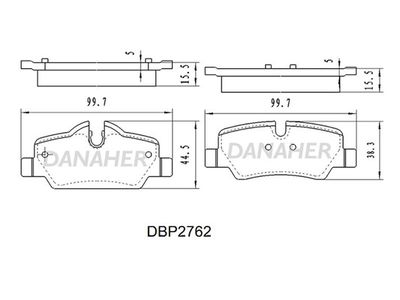 DBP2762 DANAHER Комплект тормозных колодок, дисковый тормоз