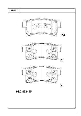 KD9112 ASIMCO Комплект тормозных колодок, дисковый тормоз