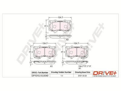 DP1010100040 Dr!ve+ Комплект тормозных колодок, дисковый тормоз