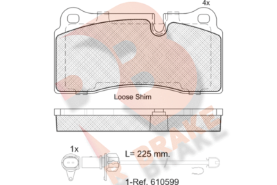 RB2121203 R BRAKE Комплект тормозных колодок, дисковый тормоз