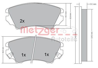 1170221 METZGER Комплект тормозных колодок, дисковый тормоз