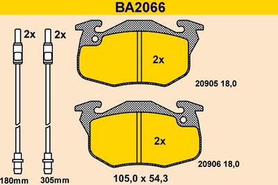 BA2066 BARUM Комплект тормозных колодок, дисковый тормоз