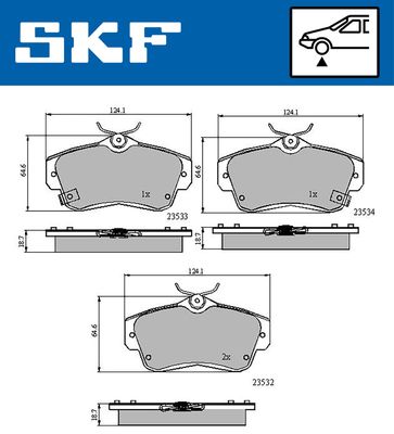 VKBP80605A SKF Комплект тормозных колодок, дисковый тормоз