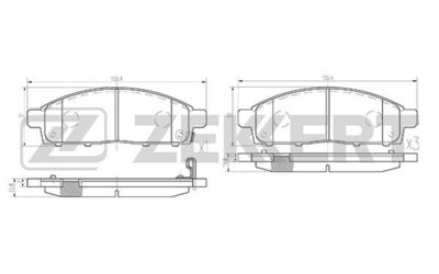 BS2237 ZEKKERT Комплект тормозных колодок, дисковый тормоз