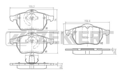 BS2886 ZEKKERT Комплект тормозных колодок, дисковый тормоз