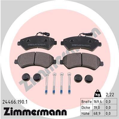 244661901 ZIMMERMANN Комплект тормозных колодок, дисковый тормоз