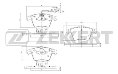 BS2797 ZEKKERT Комплект тормозных колодок, дисковый тормоз