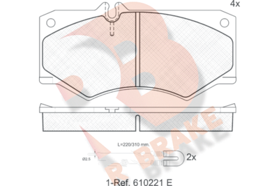 RB0405113 R BRAKE Комплект тормозных колодок, дисковый тормоз