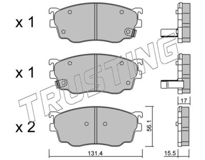 3100 TRUSTING Комплект тормозных колодок, дисковый тормоз