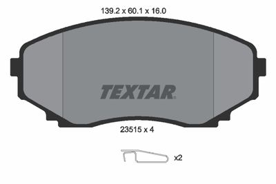 2351501 TEXTAR Комплект тормозных колодок, дисковый тормоз