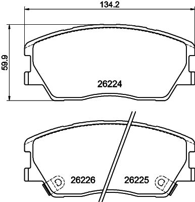 8DB355040591 HELLA Комплект тормозных колодок, дисковый тормоз