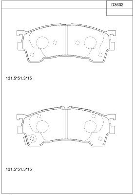 KD3602 ASIMCO Комплект тормозных колодок, дисковый тормоз