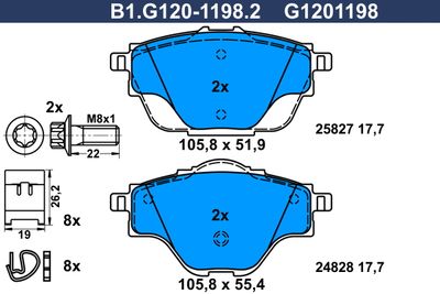 B1G12011982 GALFER Комплект тормозных колодок, дисковый тормоз