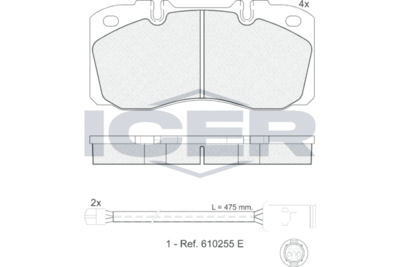 151161116 ICER Комплект тормозных колодок, дисковый тормоз