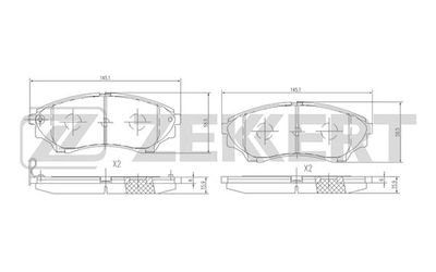 BS1225 ZEKKERT Комплект тормозных колодок, дисковый тормоз