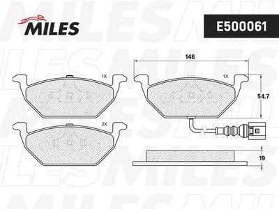 E500061 MILES Комплект тормозных колодок, дисковый тормоз
