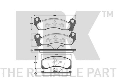 222523 NK Комплект тормозных колодок, дисковый тормоз