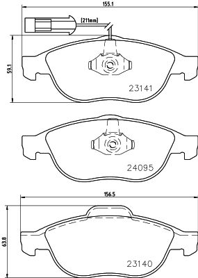 MDB2132 MINTEX Комплект тормозных колодок, дисковый тормоз