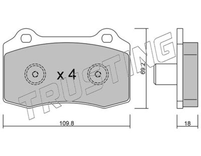 2605 TRUSTING Комплект тормозных колодок, дисковый тормоз
