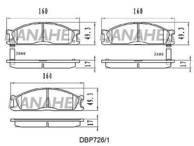 DBP7261 DANAHER Комплект тормозных колодок, дисковый тормоз